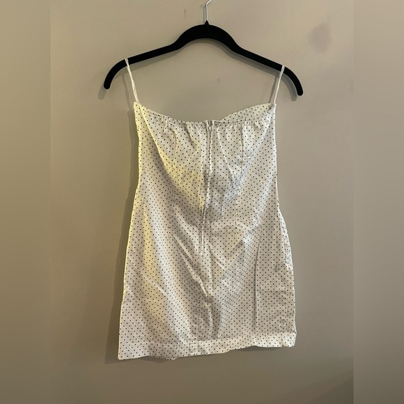 Y2K Vintage Strapless White Bodycon with Black PolkaDots - Picture 5 of 5
